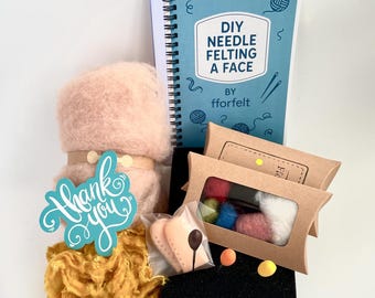 DIY Needle Felting Kit – Face: Basic Shapes | Beginner Wool Felting Kit with Foam Pad, Needles & Tutorial