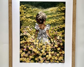 Felted Landscape Inspired by Sherree Valentine Daines – 30x40cm Wool Painting, Unframed Textile Art
