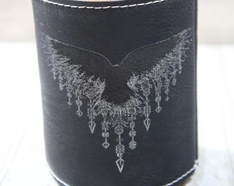 Raven Wings // Leatherette Can Sleeve