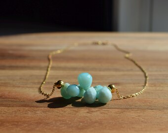 Blue Opal Chain Necklace