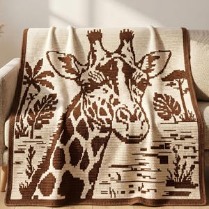 Giraffe Mosaik Häkeldecke Muster PDF, Overlay Häkelanleitung, Safari Tier Decke, Kinderzimmer Häkelanleitung