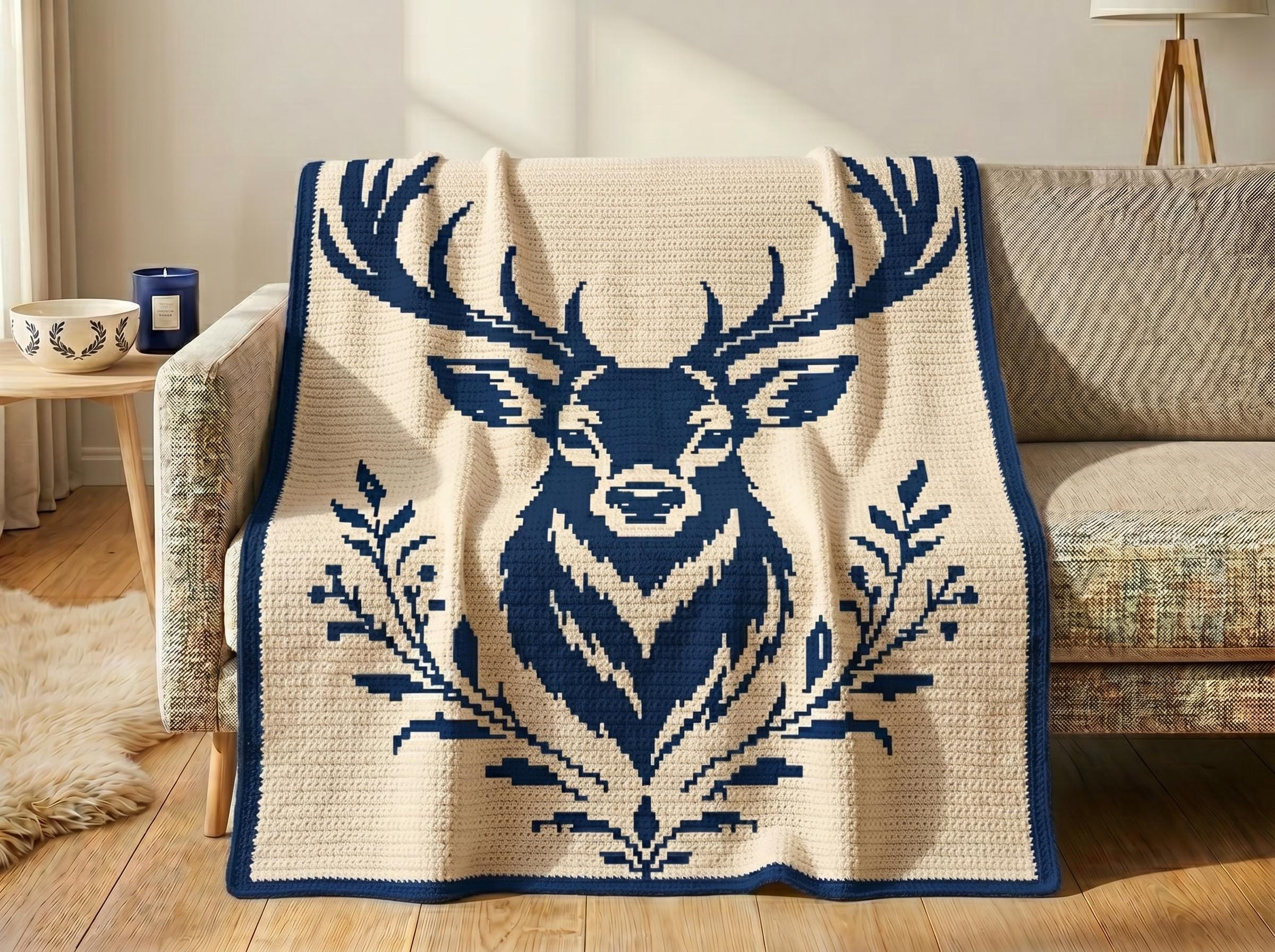 鹿柄ブランケット - Etsy 日本