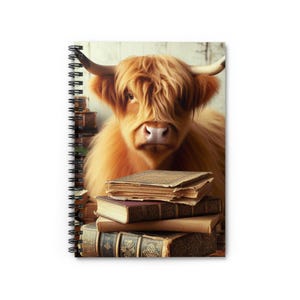 Highland Kuh Spiralblock - Süßes Tier Notizbuch für Studenten, Journal, Geschenk für Kuh Liebhaber, Briefpapier, Schulanfang