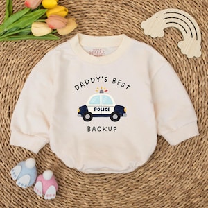 Daddy&#39;s Backup Baby Romper, Police Baby Clothes, Baby Bodysuit, Baby Police Shirt, Kids Police Car Tee, Cute Police Car Toddler Shirt