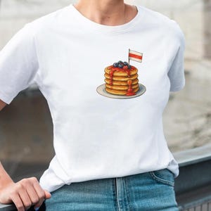 Belarusian Pancakes T-Shirt – White Red White Flag, Emigrant Symbol, National Identity, Eastern European Breakfast Tee