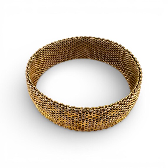 Vintage Mesh Diamond Patterned Bangle Bracelet No… - image 4