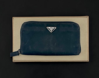 PRADA Vintage Triangle Tag Leather Wallet - Etsy