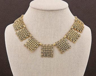 Vintage MMA Woven Celtic Eternal Knots Necklace