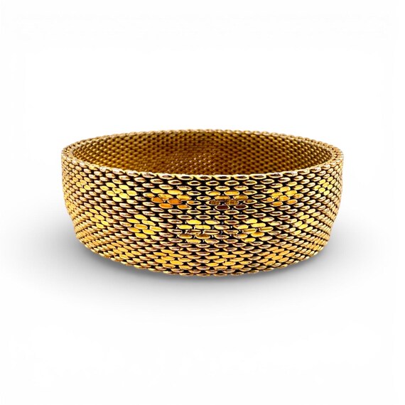 Vintage Mesh Diamond Patterned Bangle Bracelet No… - image 2