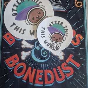Otter Astronaut Sticker: Funny Space Otter with UFO