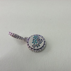 pandora blue forget-me-not flower dangle charm silver s925 ale