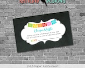Fiesta baby shower Papel Picado Sugar Skull cinco de mayo co-ed day of the dead Diaper raffle insert enclosure card 1460 Katiedid Designs