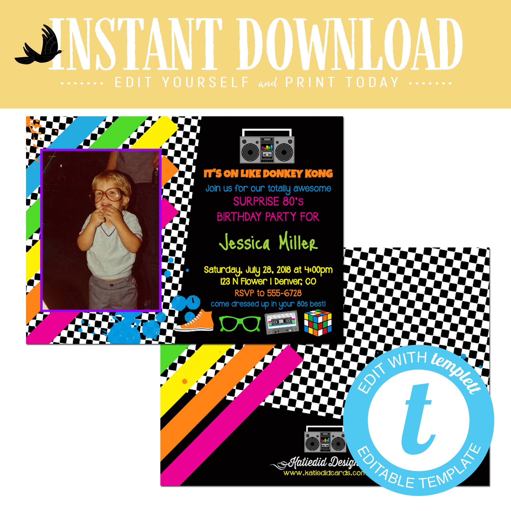 80s theme birthday invitation Stock the bar adult party Totally 30th