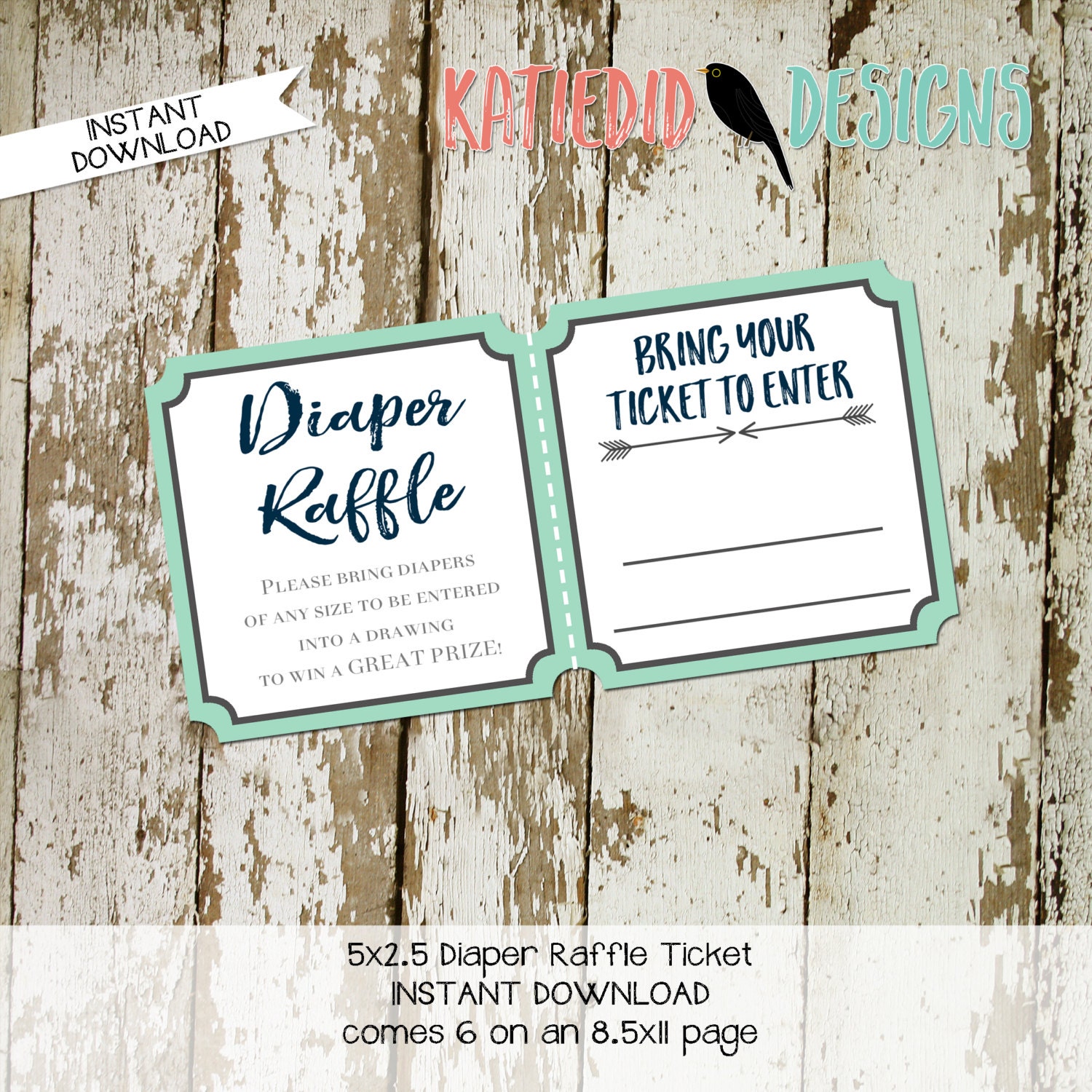 Diaper Raffle Ticket Baby Shower Boho Tribal Il Fullxfull 1027506112 H5m6 Jpg