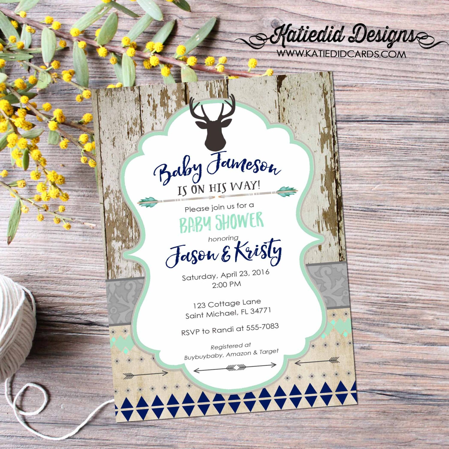 Woodland Baby Shower Invitation Tribal Boy Rustic Sprinkle Sip Il Fullxfull 1015100075 1t2w Jpg