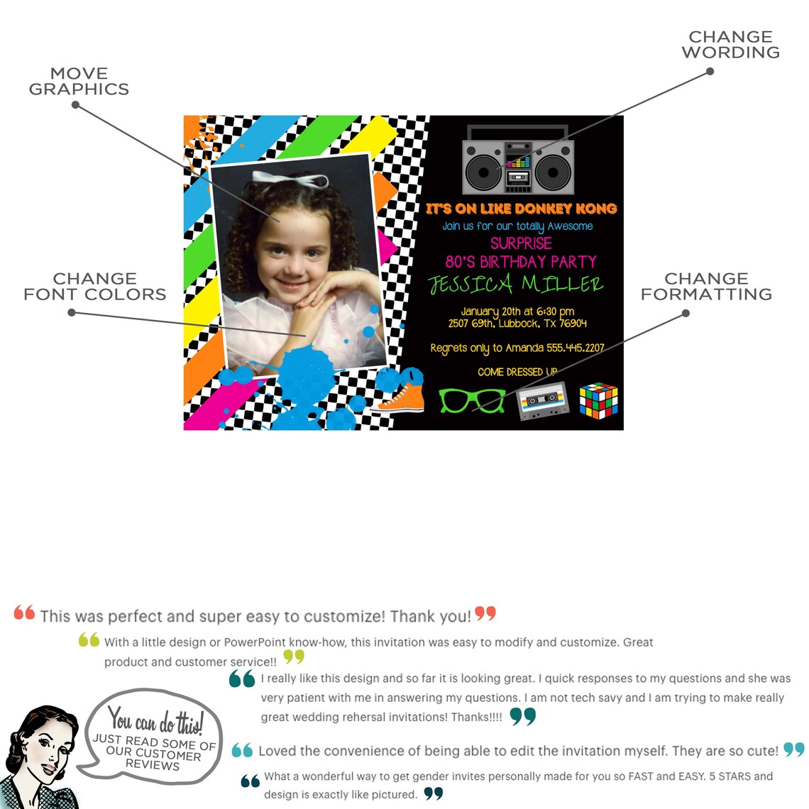 80s Birthday Invitation Totally 80s Theme Retirement Party Etsy