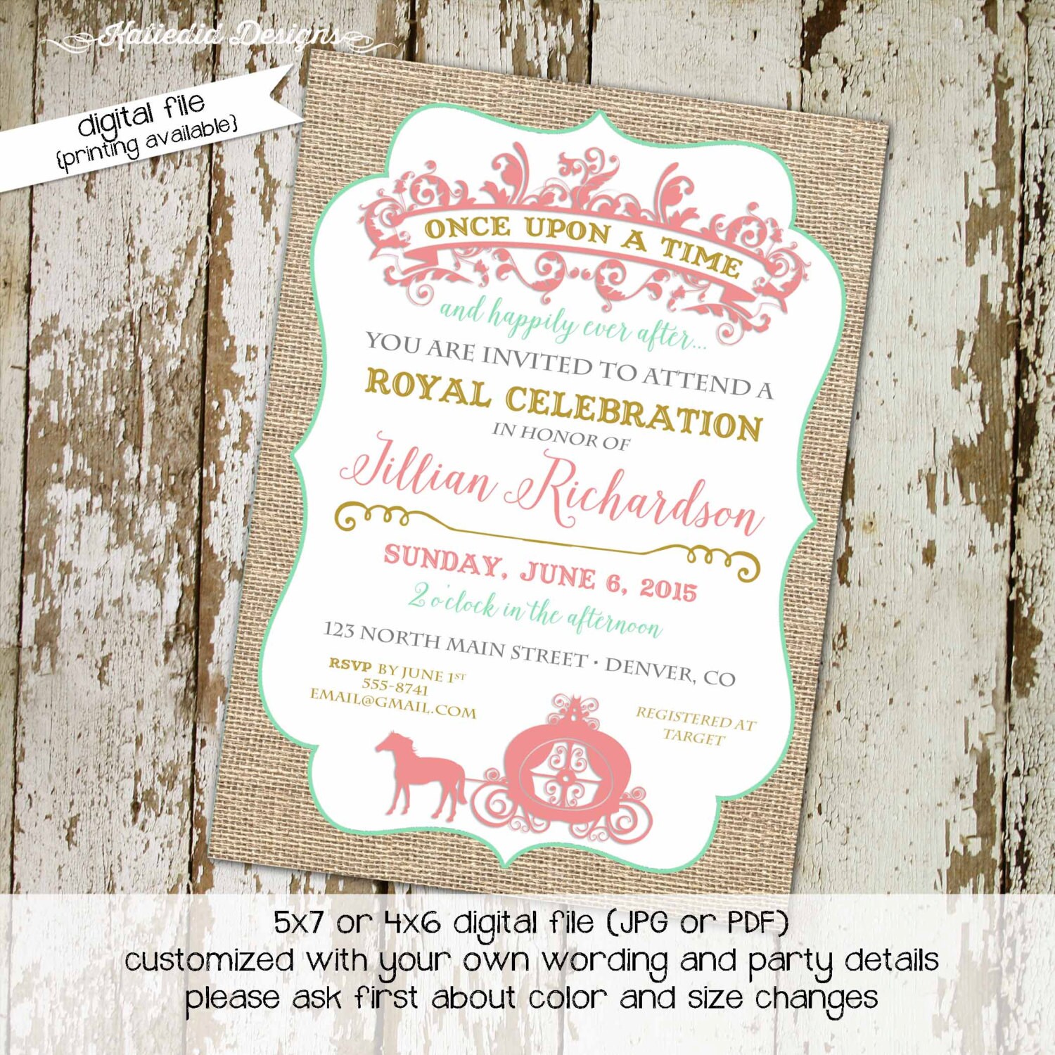once upon a time baby shower invitations