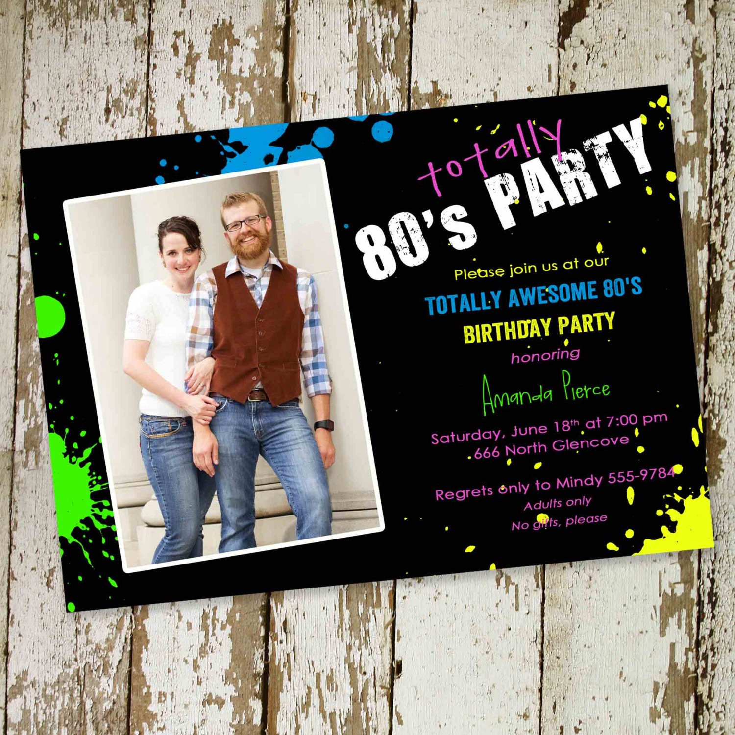 80s party invitation Stock the bar couples shower Totally 30th 40th