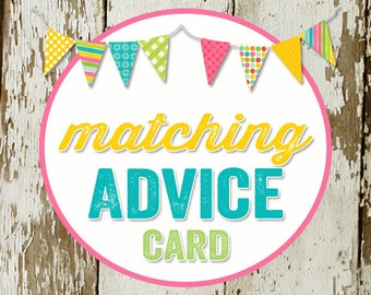 ADVICE CARD to match any invitation for baby shower or bridal shower, digital, DIY printable file katiedid designs cards