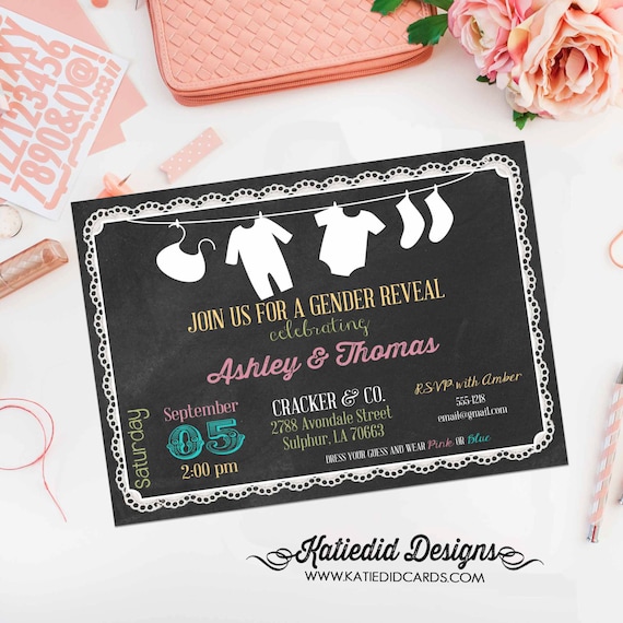 gender reveal invitation baby shower diaper wipes brunch sip Etsy