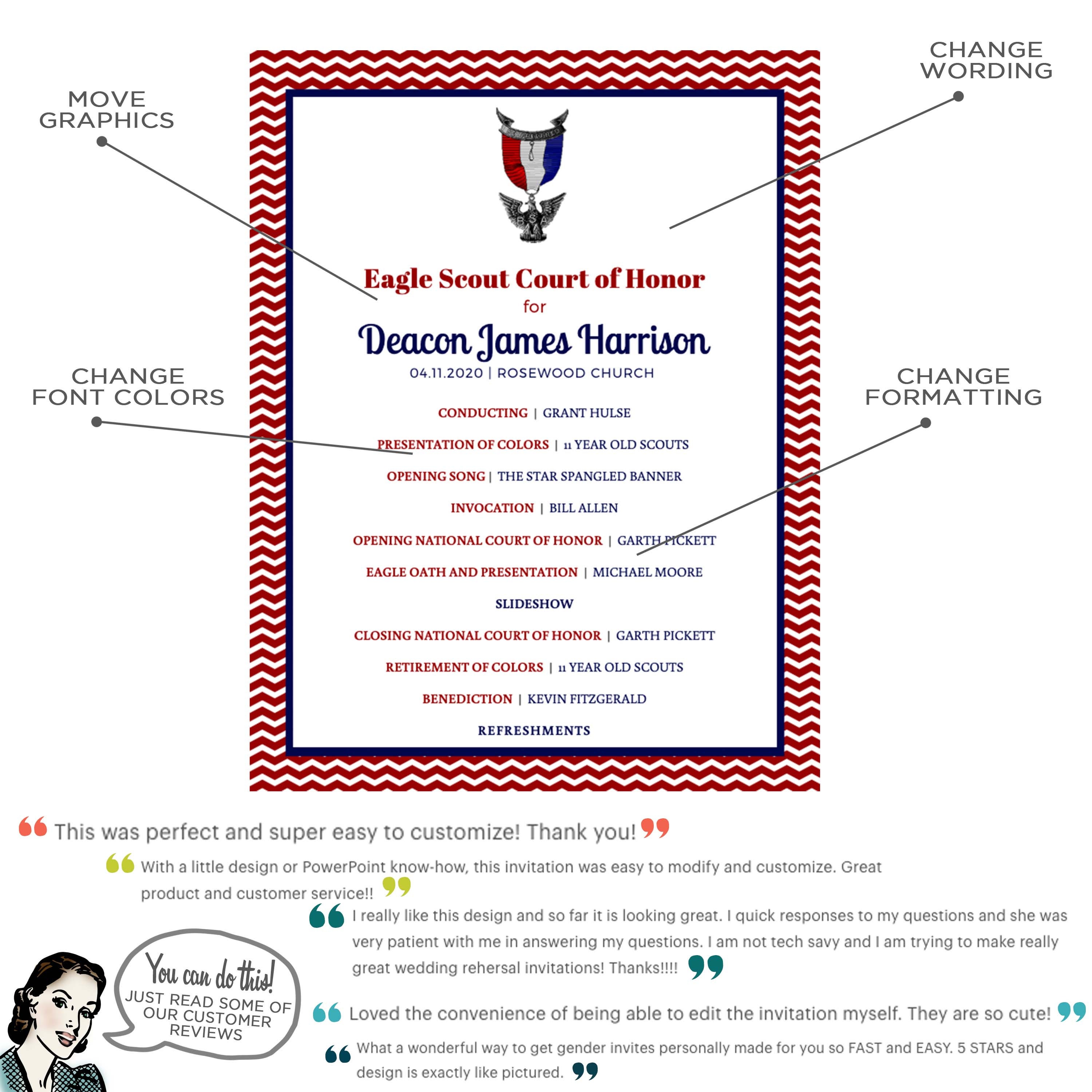 Eagle Court Of Honor Program Template Free