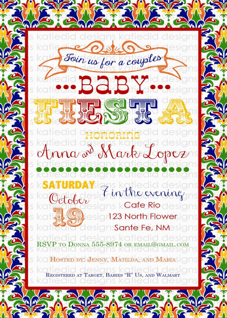 Fiesta baby shower invitation Fiesta gender reveal invitations Etsy