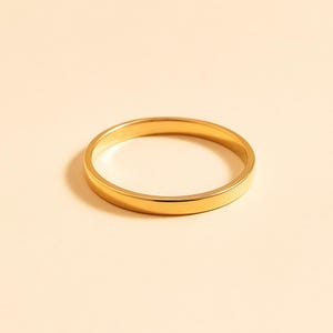 Minimalist Gold Wedding Band Simple Stackable Ring Dainty Solid Gold Ring 14k Gold Ring for Her Unisex Wedding Jewelry Gift