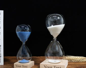 Custom Engraving 5/15/30/60 min Color Sand hourglass, Perfect Home Office Decor Gift, Unique Gifts for coworkers