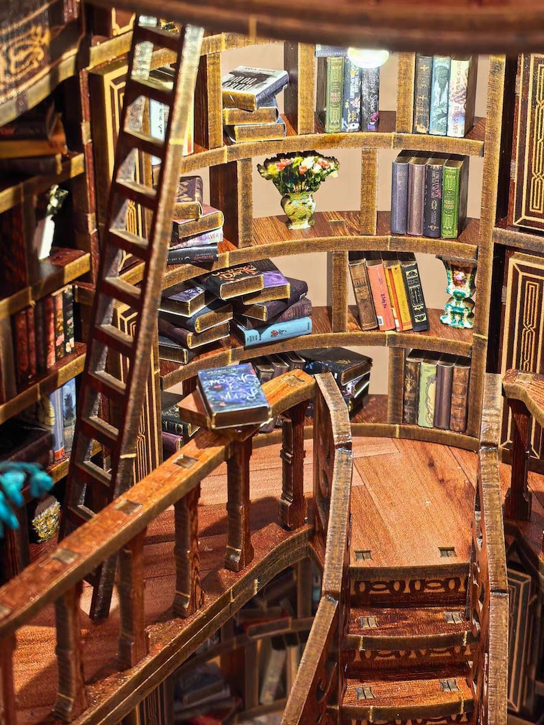Dreamy Book Hall Handmade Wooden Kit - DIY Bookshelf Decoration Model ...
