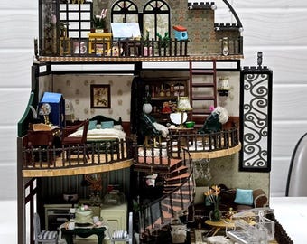 Kit de maqueta de apartamento tipo loft de madera: rompecabezas 3D para decorar el hogar