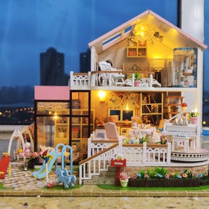 DIY Sweet House 3D Puzzle,Wooden Assembly Model Kit