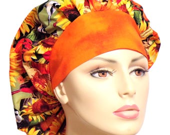 Sunflower Fields-Surgical Scrub Hats-Bouffant Scrub Hats-Scrub Caps-Medical Scrub Hat-Autumn Scrub Hats-Fall Hat-Women's Scrub Hat-Scrub Hat