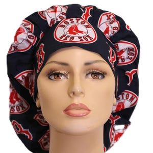Scrub Hats-Boston Red Sox Fabric-Red Sox Scrub Cap-Baseball Scrub Hat-Scrub Caps-Boston Scrub Hat-Red Sox Baseball-Medical Scrub Hat