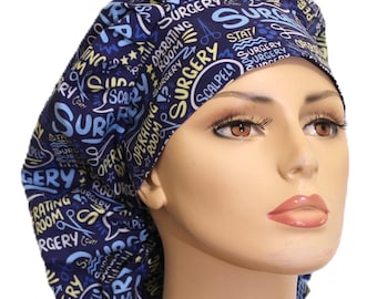 Scrub Hats-Operating Room Scrub Hat-Bouffant Scrub Caps-Women's Scrub Hat-Surgery Scrub Cap-Surgical Scrub Cap-OR Nurse Scrub Hats-Scribbles