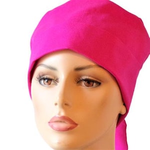 Scrub Hats/Pixie Style Scrub Hat/Hot Pink Medical Style Pixie Tie Back Scrub Cap/Chemo Cap/ Medical Scrub Hats/SilverCaps/Surgical Scrub Hat
