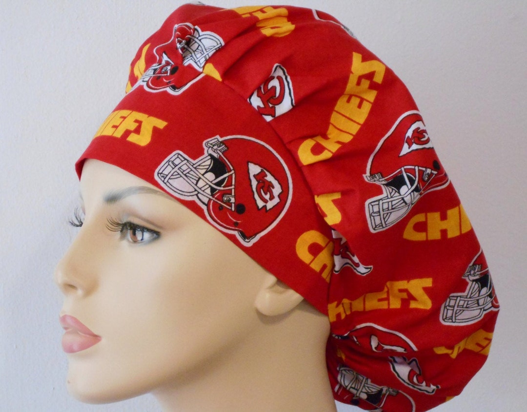 Kansas City Chiefs Fabric/bouffant Scrub Hat/ Kansas City Chiefs NFL