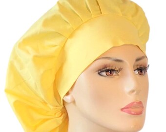 Scrub Hats/ Buttercream Yellow Bouffant/ Kona Cotton/ Womens Scrub Hats/Medical Scrub Hat/Surgical Scrub Hats/Spring Scrub Hats/Solid Color