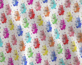 Lil Monsters Scrub Hats-Bouffant Scrub Caps-Medical Scrub Hat-Character Scrub Cap-Surgeon Scrub Hat-Neon Smiling Little Monsters Fabric