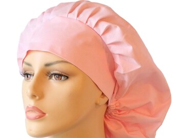 Pink Scrub Hats-Pink Solid Kona Cotton-Surgical Scrub Hats-Bouffant Scrub Hat-Medical Scrub Hats- Surgical Scrub Hats-Nursing Scrub Hats