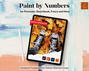 Kit de Pintura Procreate: Folhas de Outono, Tênis, Arte Digital (Download Digital)