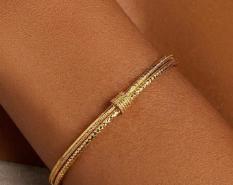 Pulsera de plata de 18 quilates para mujer, ajustable, regalo de San Valentín.