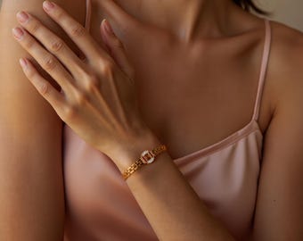 14Kゴールドメッキスターリングシルバーブレスレット、ダイヤモンドクラスターバングル、彼女へのバレンタインデーギフト、毎日の幸運のジュエリー