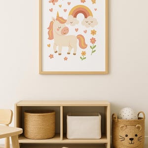 Whimsical Unicorn A4 Nursery Wall Art