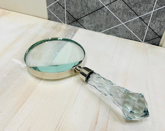 Loupe de 10 cm (4 po.) avec manche en cristal