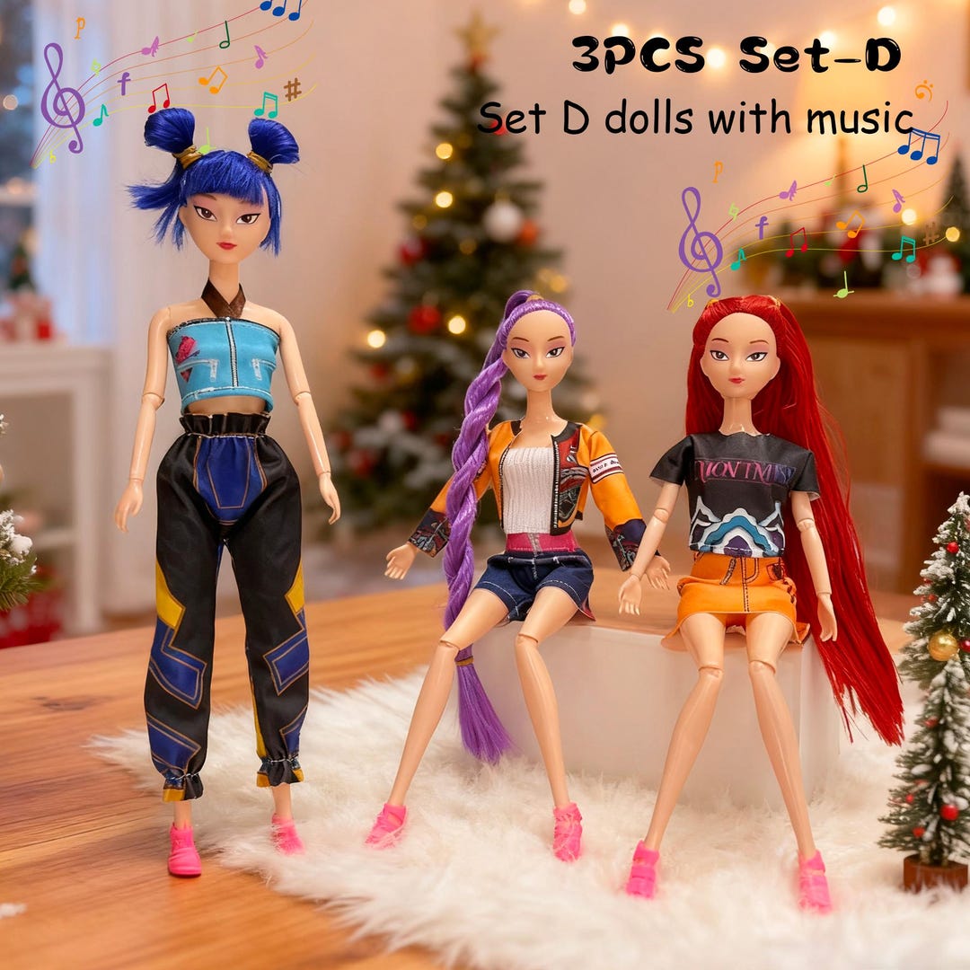 DECORA GIRLZ 5" Fashion Dolls 3-Pack Set - Decora, London & Celestia With Clothes & Stickers
