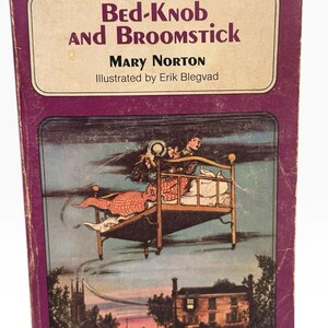 Vintage 1975 Bed-Knob and Broomstick by Mary Norton, First Voyager Edition, Erik Blegvad Illustrations, Bedknobs and Broomsticks Book