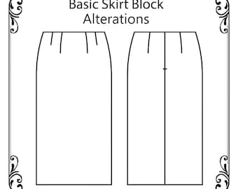 3. ファッションデザインパターンメイキングコース – 基本的なスカートのアレンジメント | 修正可能なフルサイズデジタルファイルドラフトスカートクチュール縫製パターン