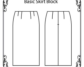 2. ファッションデザインパターンメイキングコース – 基本的なスカートブロック | 修正可能なフルサイズのデジタルファイルで、自分だけのスカートクチュール縫製パターンを作成