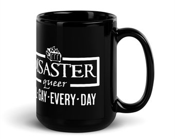 Disaster Queer Black Glossy Mug