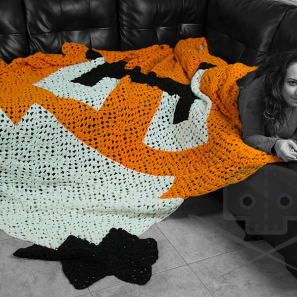 Goomba - Inspired 8-bit Crochet Blanket